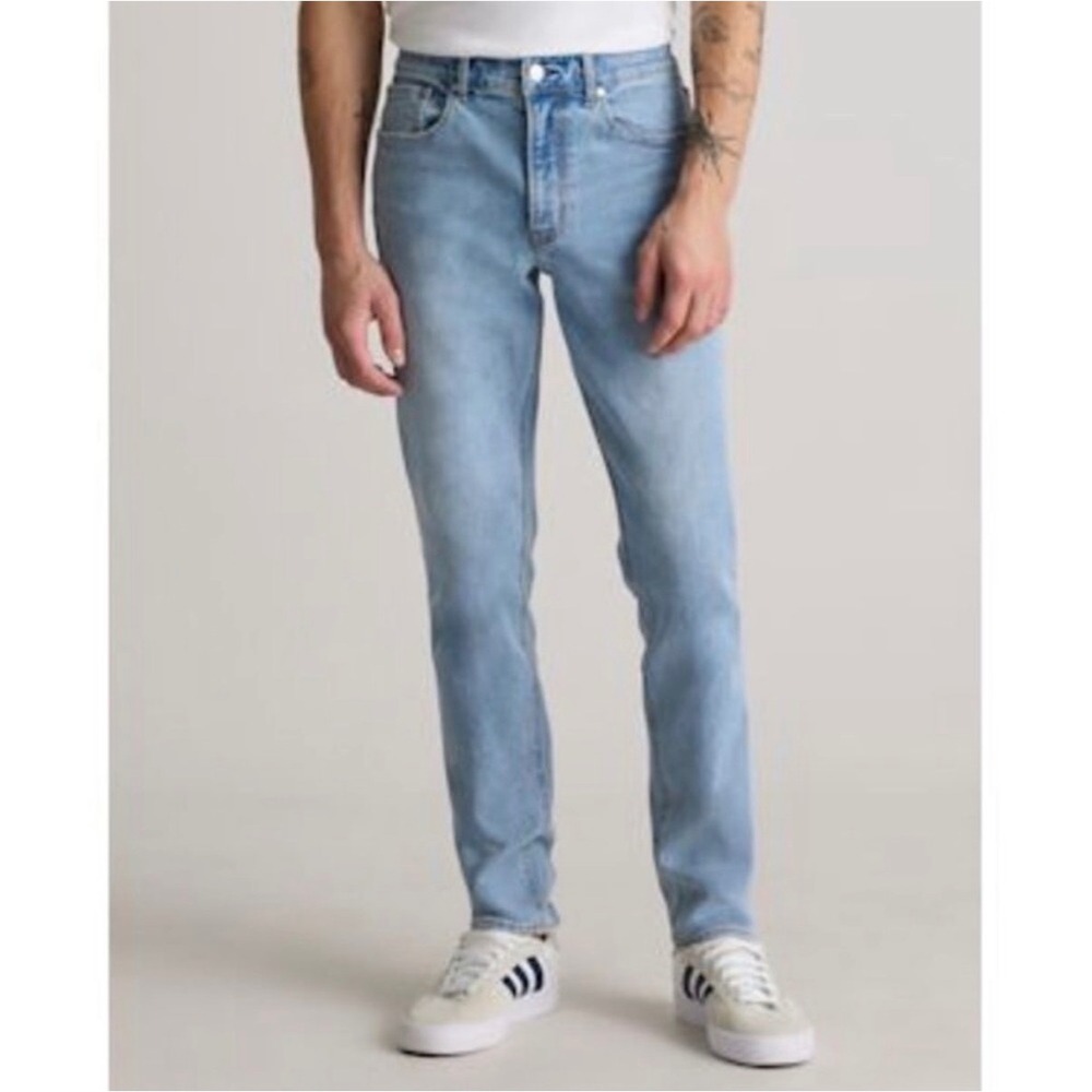 NWT Quince Warren Stretch Slim Straight Jeans Arctic Blue Premium Denim - 31x32